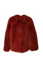 Zeynep Arcay Collarless Fox Fur Jacket