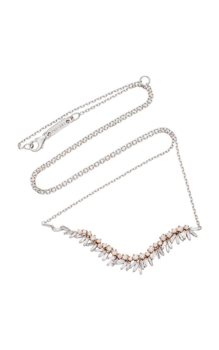 Suzanne Kalan 18k White And Rose Gold Diamond Necklace