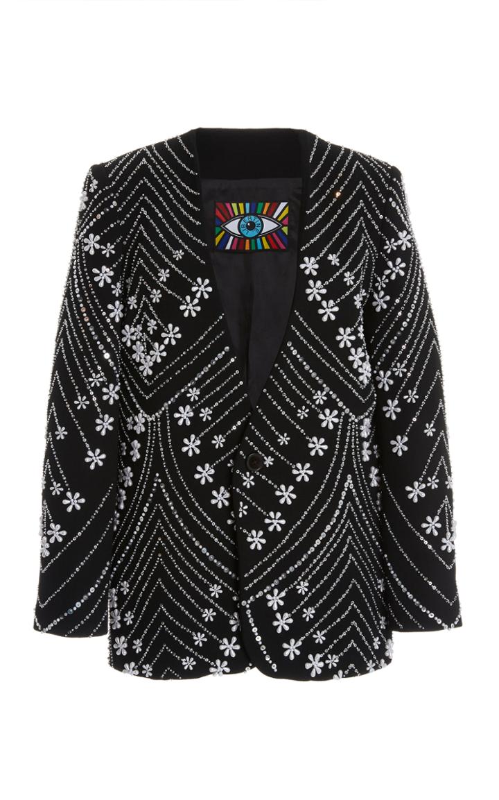 Moda Operandi Libertine Pearl-embellished Stretch Wool Blazer