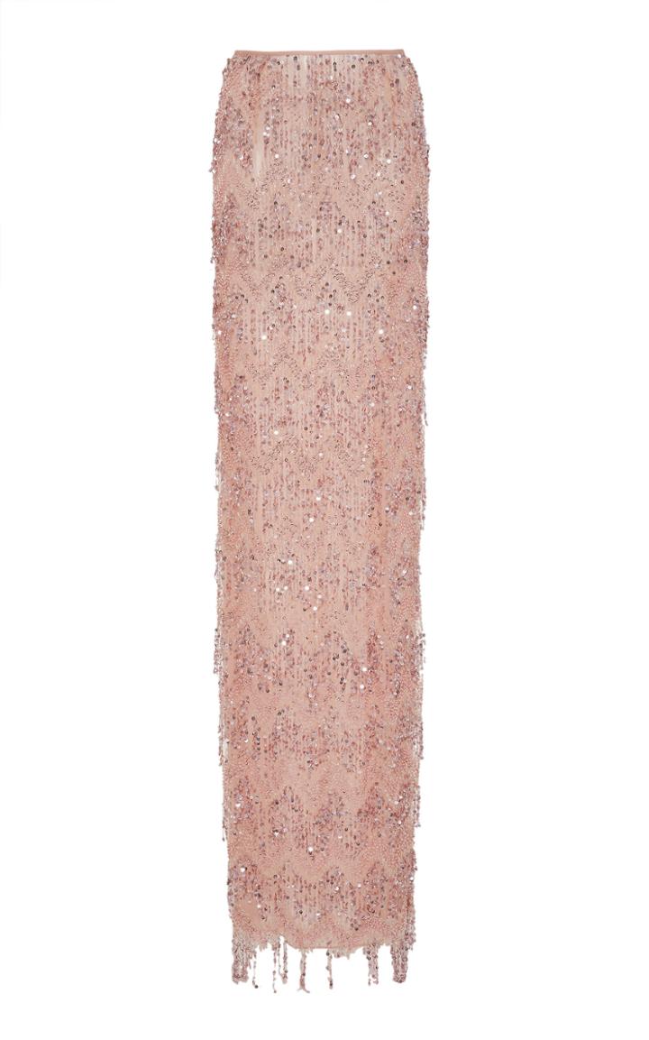 Naeem Khan Beaded Column Skirt