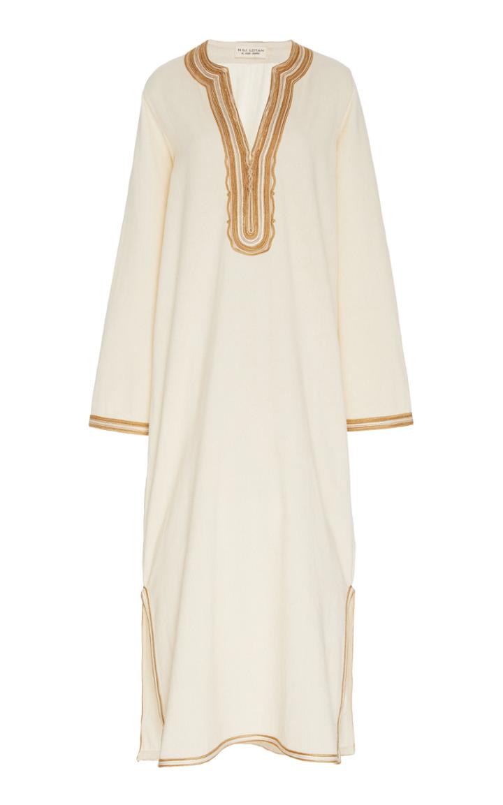 Nili Lotan Honor Embroidered Silk Caftan
