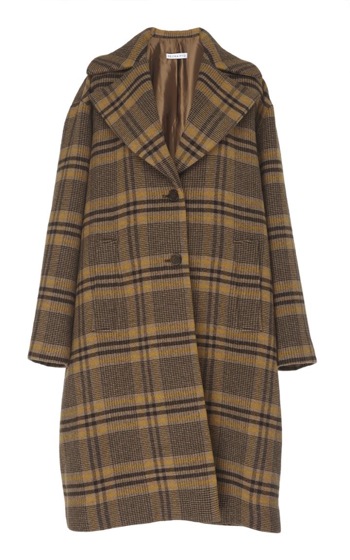 Rejina Pyo Willa Wool-blend Check Cocoon Coat