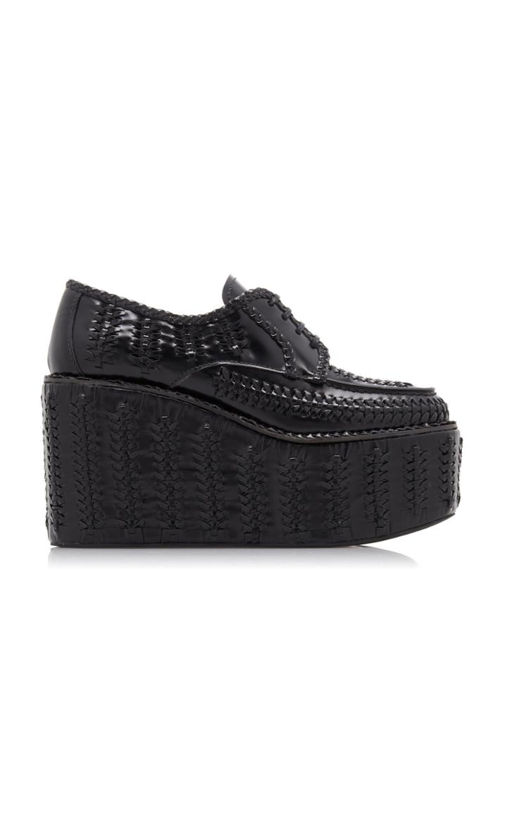 Moda Operandi Prada Woven Platform Loafers Size: 35.5