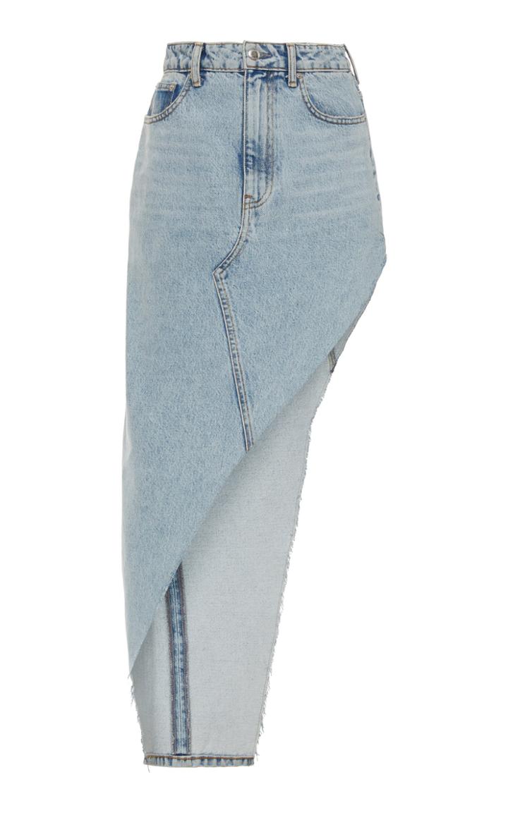 Alexander Wang Runway Asymmetrical Denim Midi Skirt