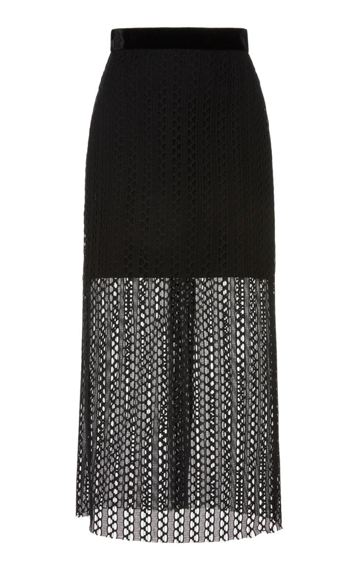 Philosophy Di Lorenzo Serafini Open Weave Knit Midi Skirt