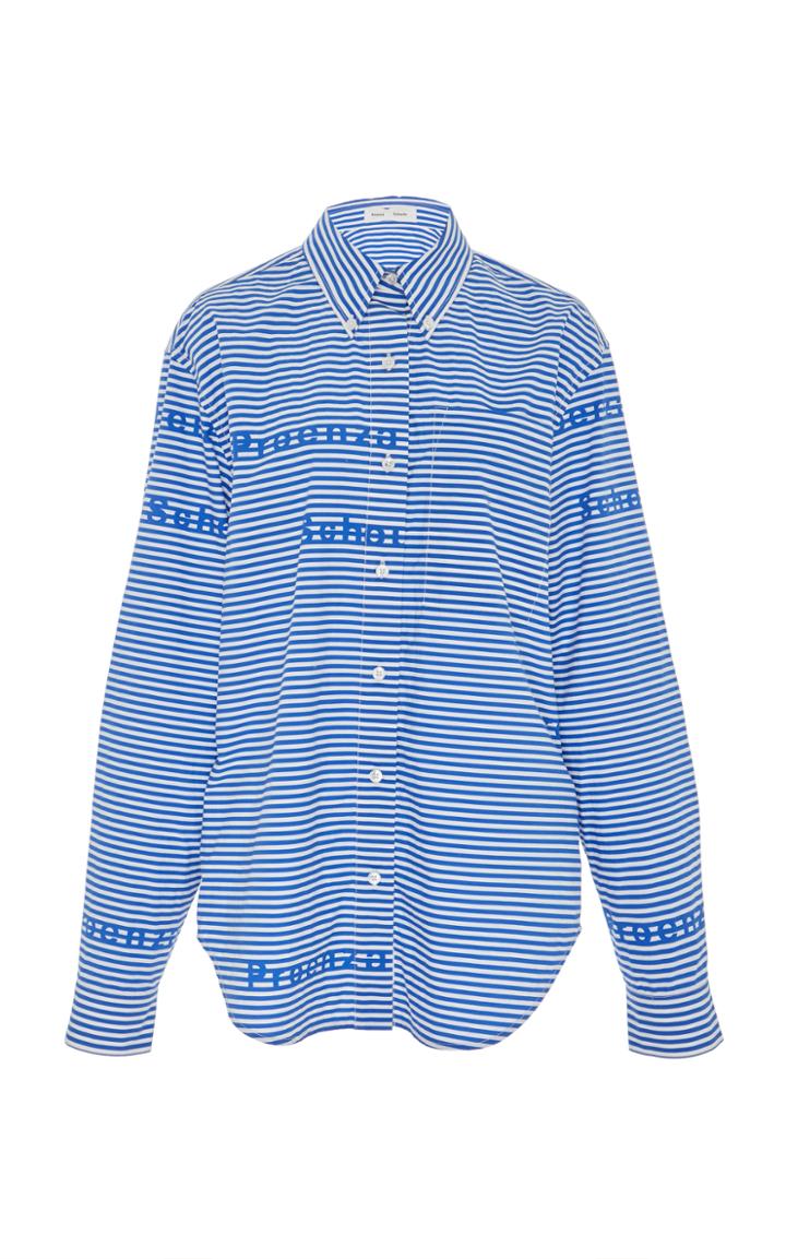 Proenza Schouler Pswl Long Sleeve Button Down Logo Shirt