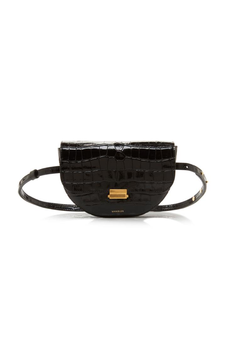 Wandler Anna Croc-embossed Leather Belt Bag