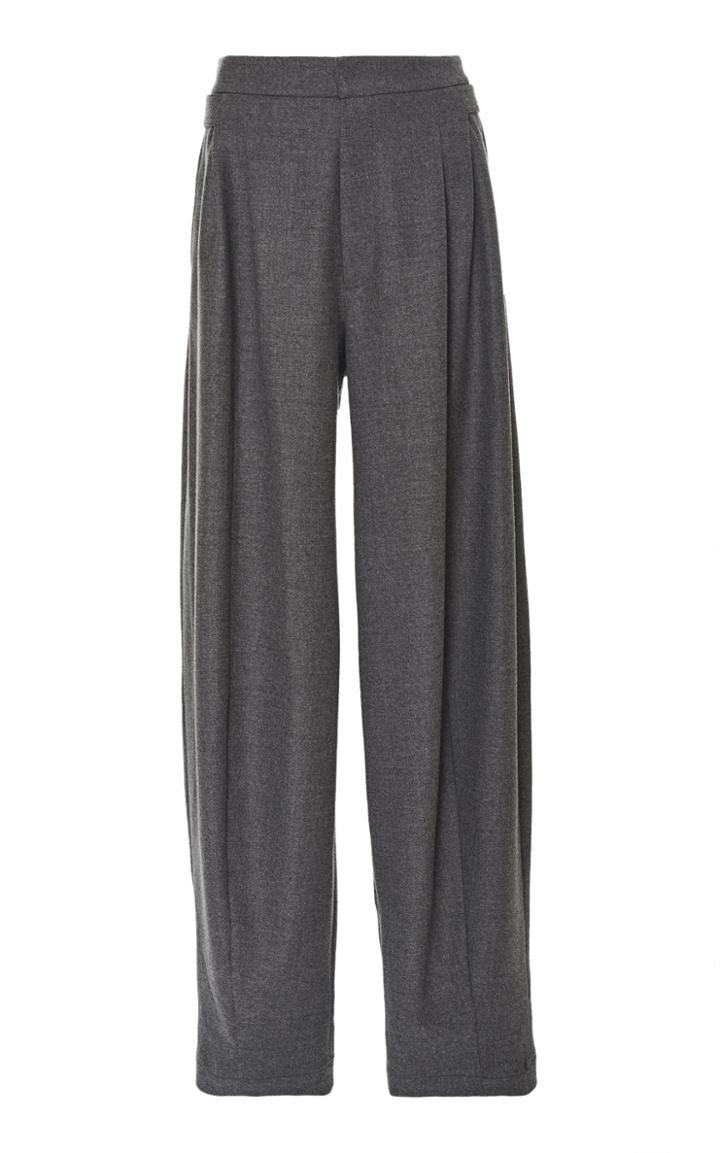 Derek Lam Button-detailed Wool-blend Straight-leg Pants