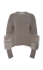 Sally Lapointe Shrunken Pullover With Lavender Fox