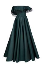 Bazza Alzouman Elm Ruffle Shoulder Gown