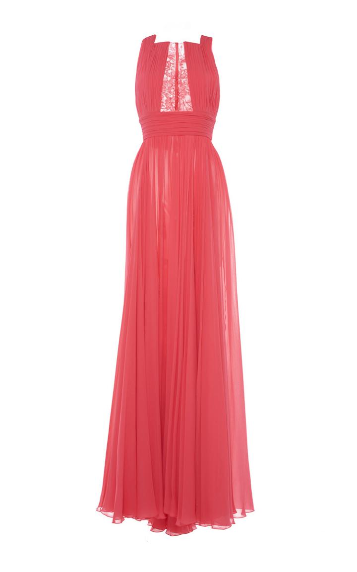 Zuhair Murad Long Flared Georgette Dress