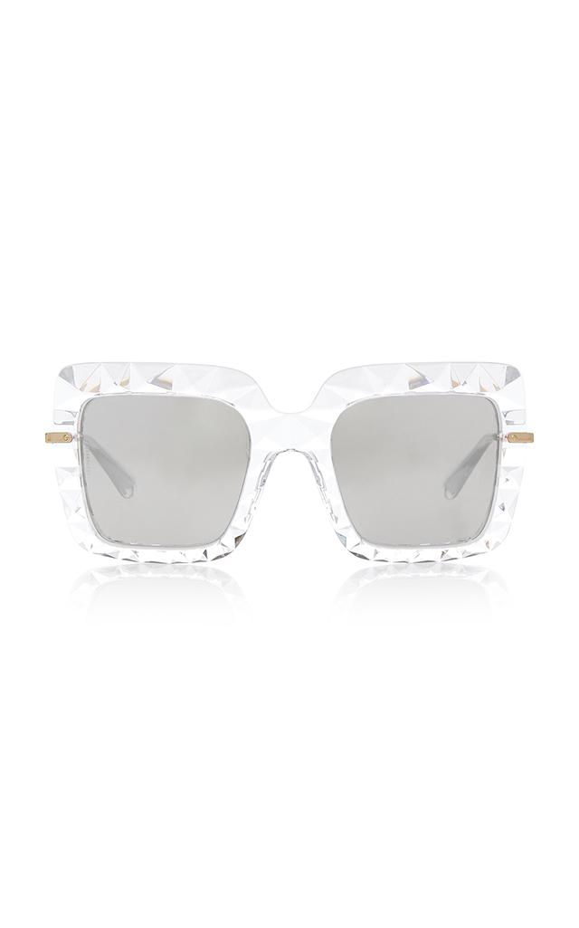 Dolce & Gabbana Crystal Wide Square-frame Sunglasses