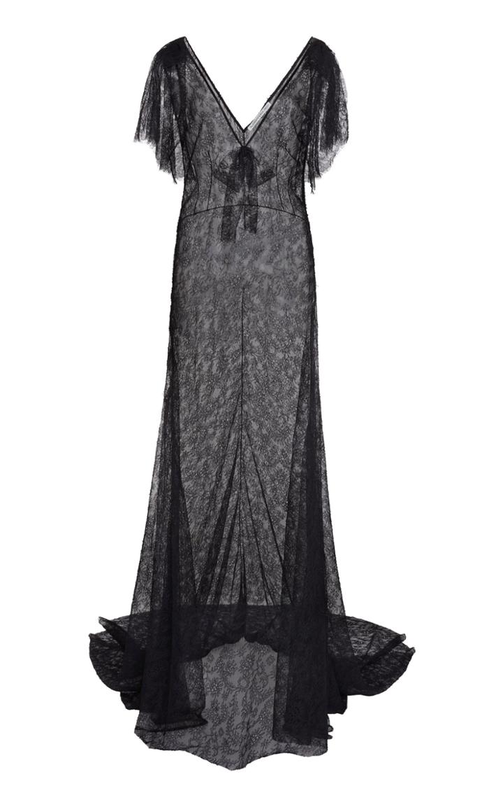Moda Operandi Alessandra Rich Bow-accented Lace Dress Size: 36