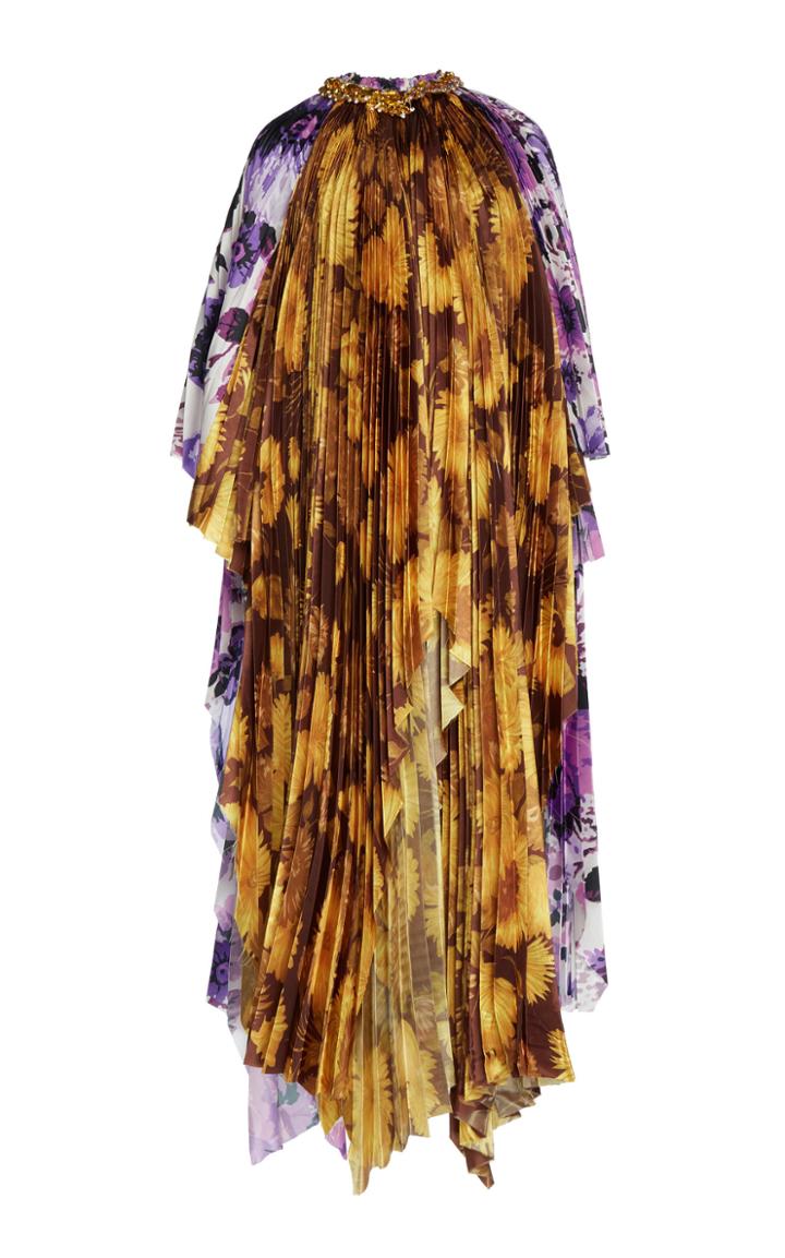Richard Quinn Pleated Midi Dress