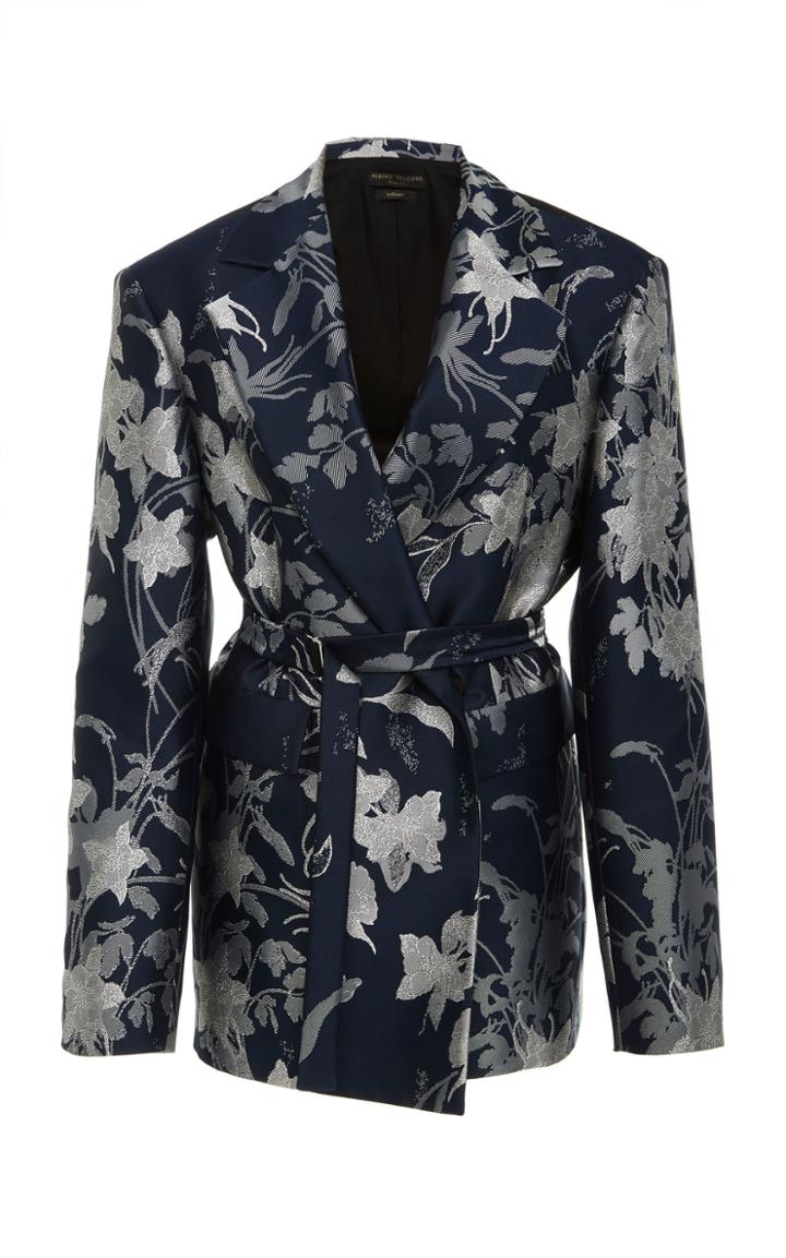Albino Teodoro Jacquard Floral Blazer