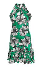 Alexis Erica Floral-print Satin Halterneck Mini Dress