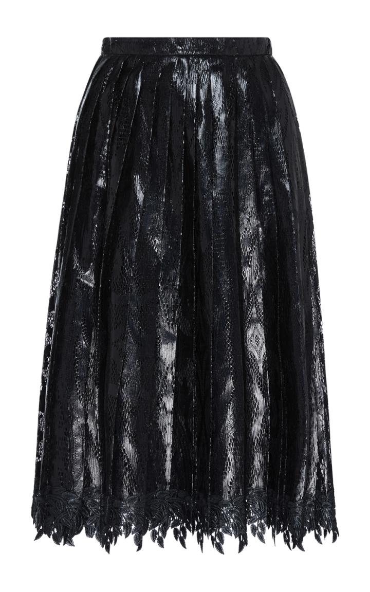 Marco De Vincenzo Pleated Lace Skirt