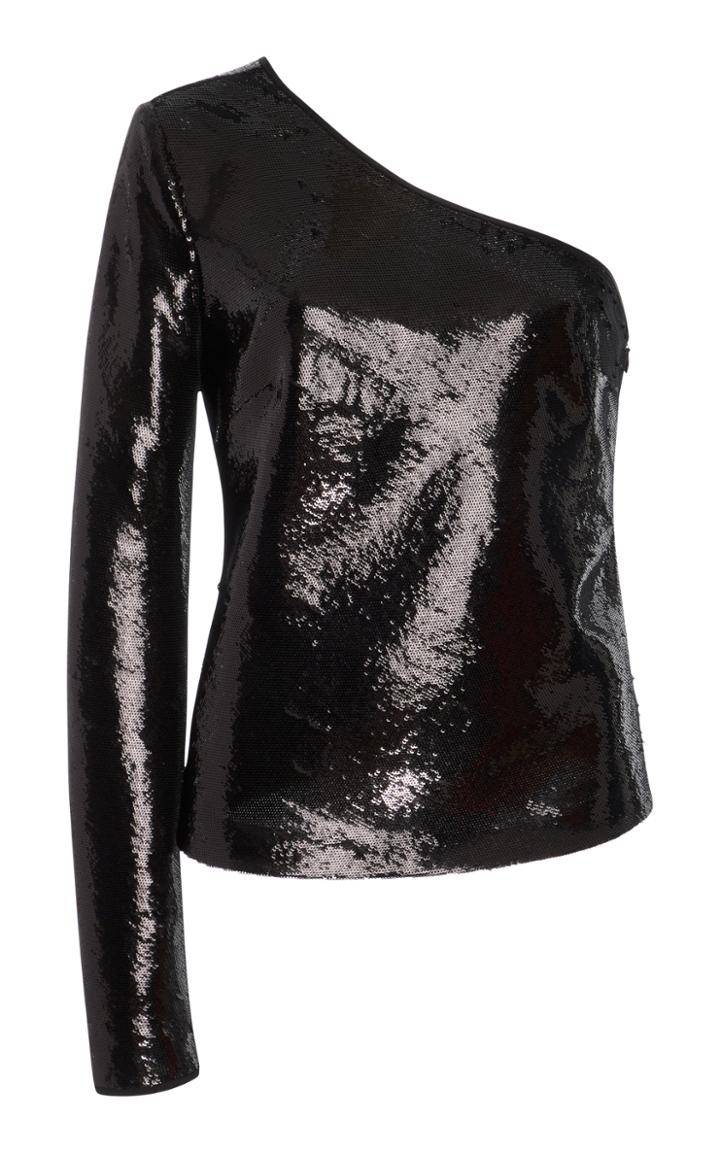 Diane Von Furstenberg One Shoulder Sequin Top