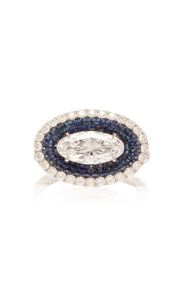 Martin Katz Platinum Sapphire And Diamond Ring