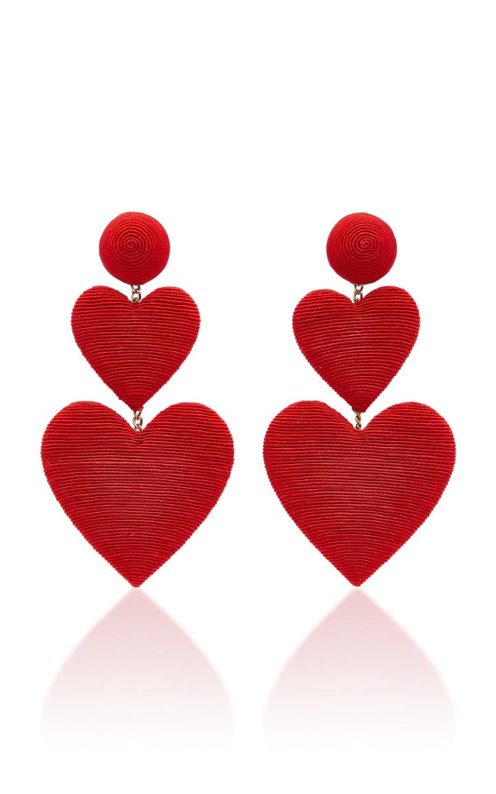 Rebecca De Ravenel Exclusive Double Heart Silk Drop Earrings