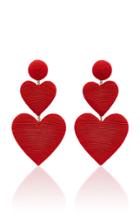 Rebecca De Ravenel Exclusive Double Heart Silk Drop Earrings