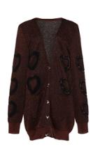 Moda Operandi Anas Jourden Heart-pattern Lurex Cardigan Size: 40