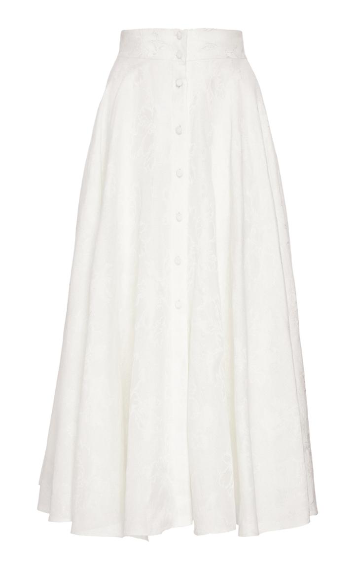 Co Linen Floral Midi Skirt