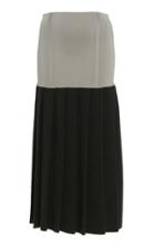 Victoria Beckham Knit High-waisted Pleated Wool-blend Skirt