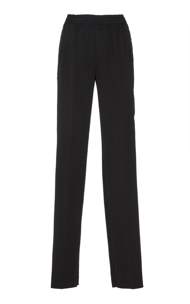 Akris Side Embroidered Silk Blend Pant