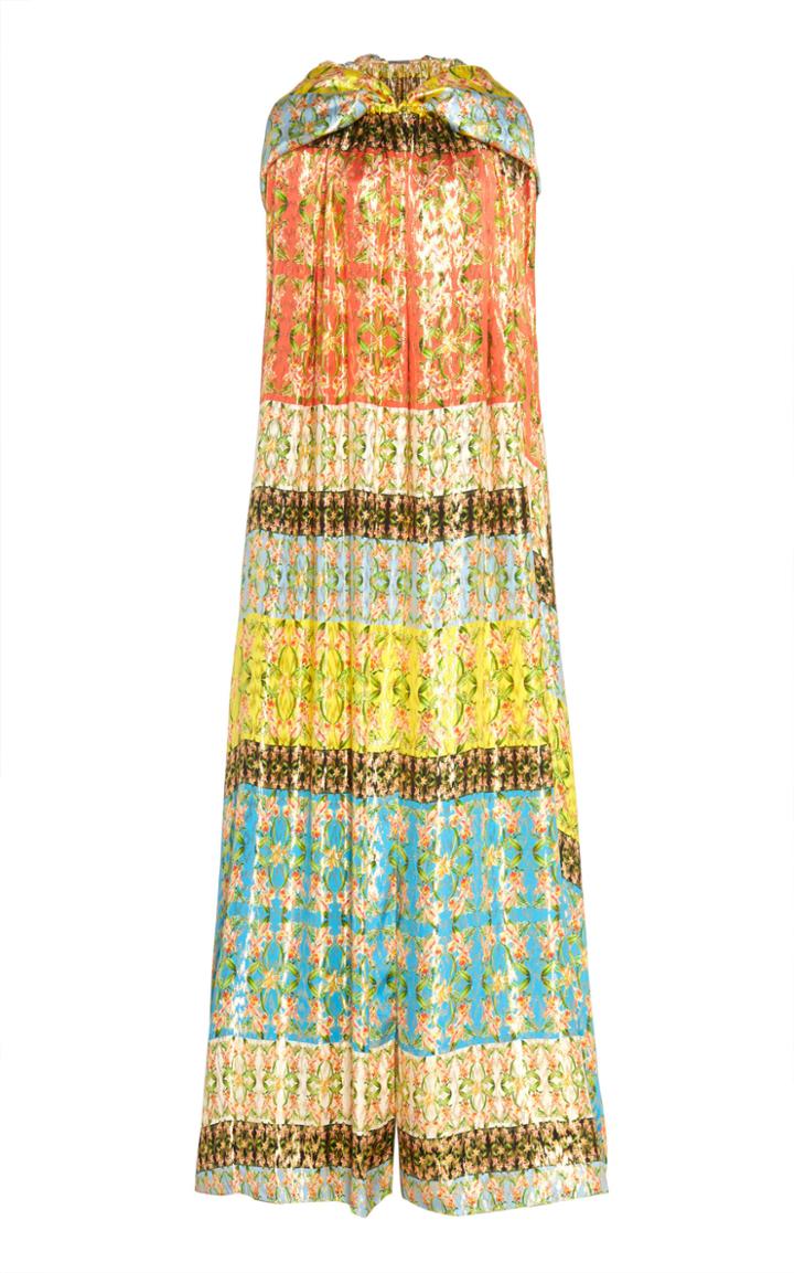 Monique Lhuillier Lame Printed Hooded Cape