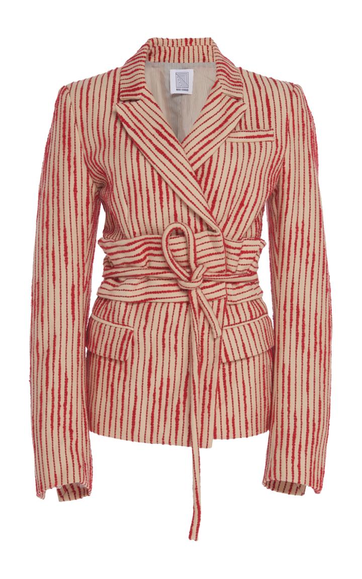 Rosie Assoulin Patterned Cotton-poplin Obi Blazer