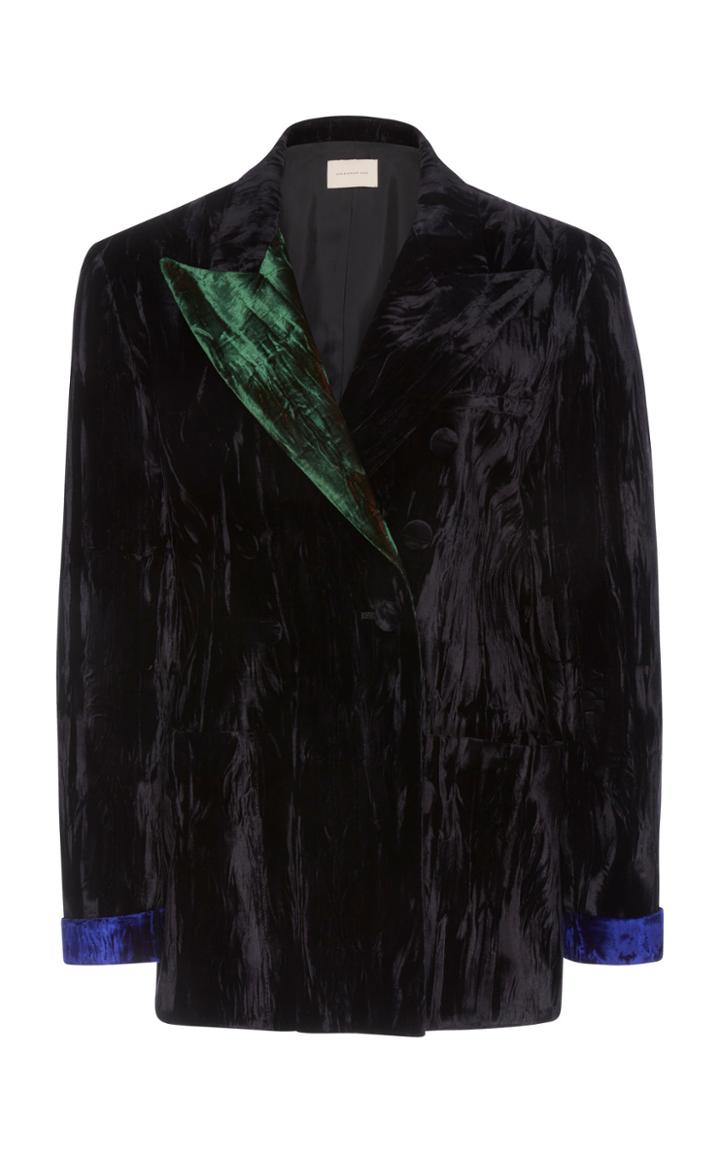 Christopher Kane Crushed Velvet Contrast Jacket