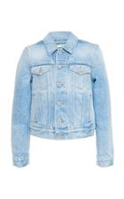 Off-white C/o Virgil Abloh Bleach Cropped Denim Jacket