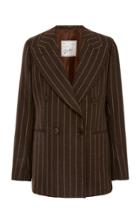 Giuliva Heritage Stella Chalk Stripe Double-breasted Wool Blazer