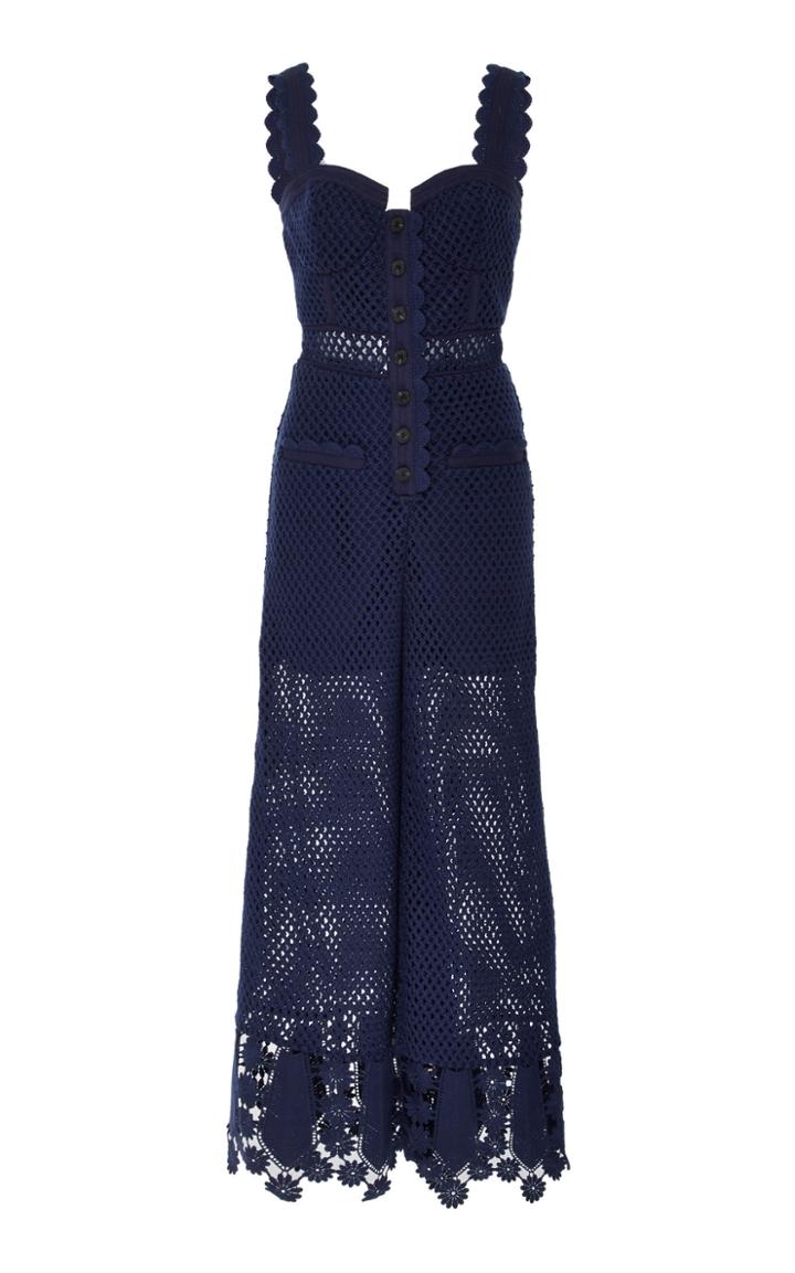 Self Portrait Fishnet Lace Jumpsuit