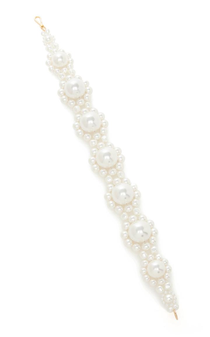 Moda Operandi Simone Rocha Faux Pearl Embellished Daisy Collar Necklace