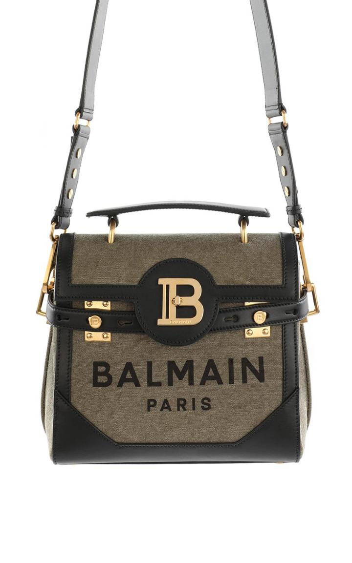 Moda Operandi Balmain Bbuzz 23 Two-tone Canvas Top Handle Bag