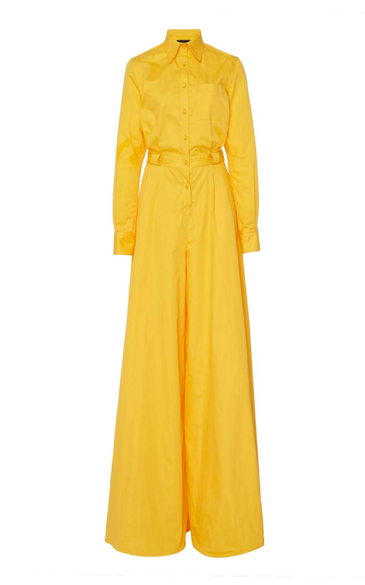 Brandon Maxwell Wide Leg Cotton Jumpsuit