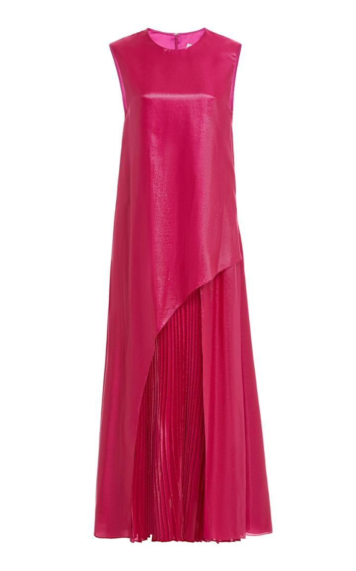 Claudia Li Pleated Panel A-line Dress