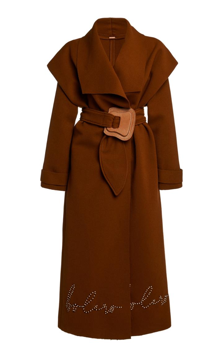 Moda Operandi Johanna Ortiz Limitless Embroidered Removable Sleeves Wool Coat
