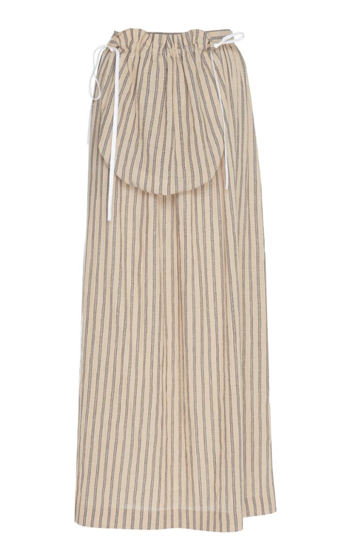 Loewe Striped Cotton-poplin Midi Skirt