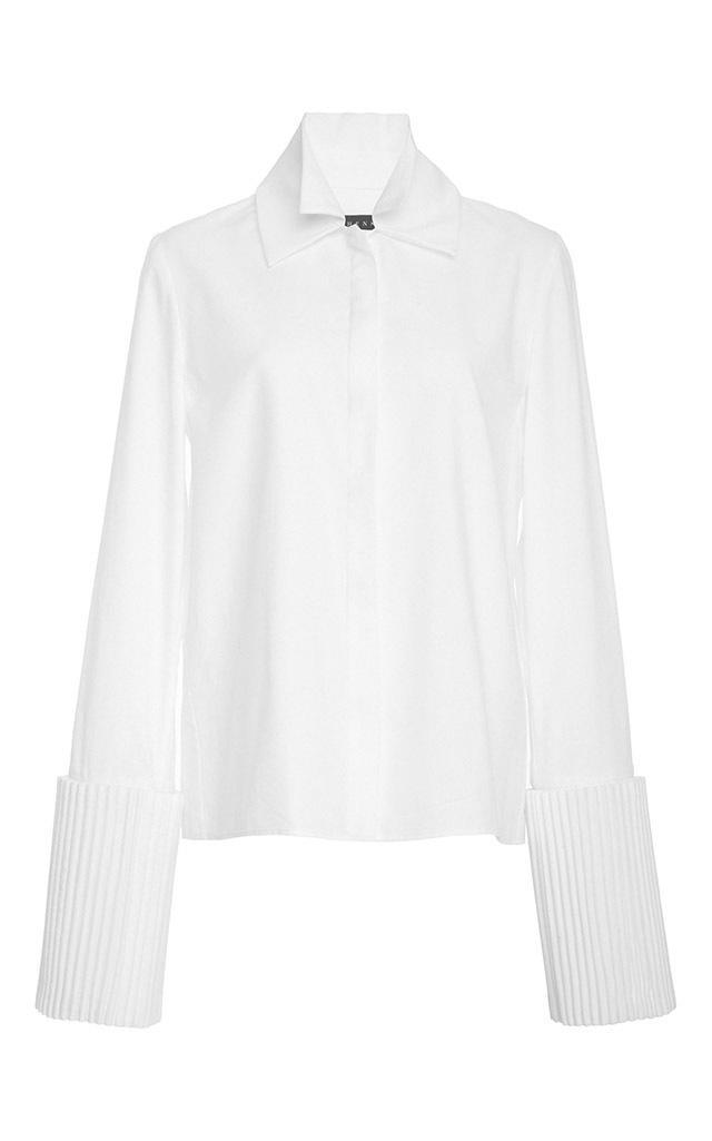 Hensely Jabot Double Collar Cotton-blend Blouse