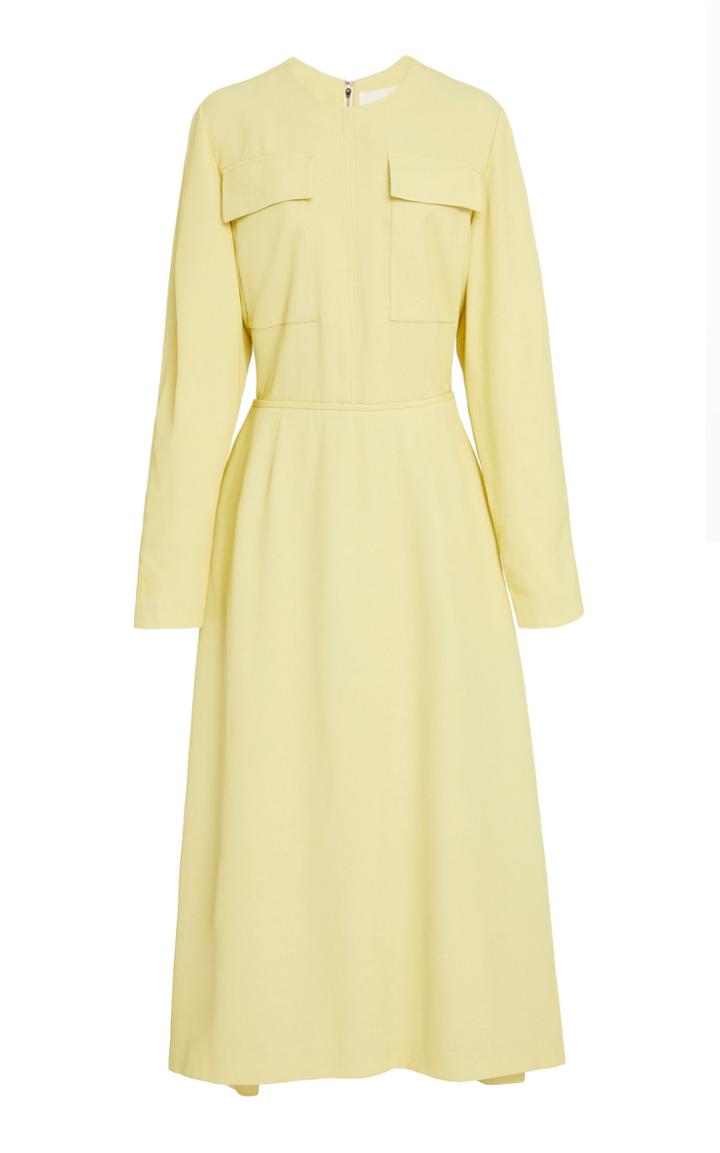 Cyclas Twill Flap Pocket Midi Dress