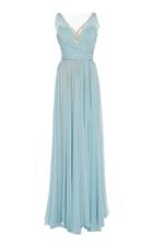 Reem Acra Embellished Silk Gown