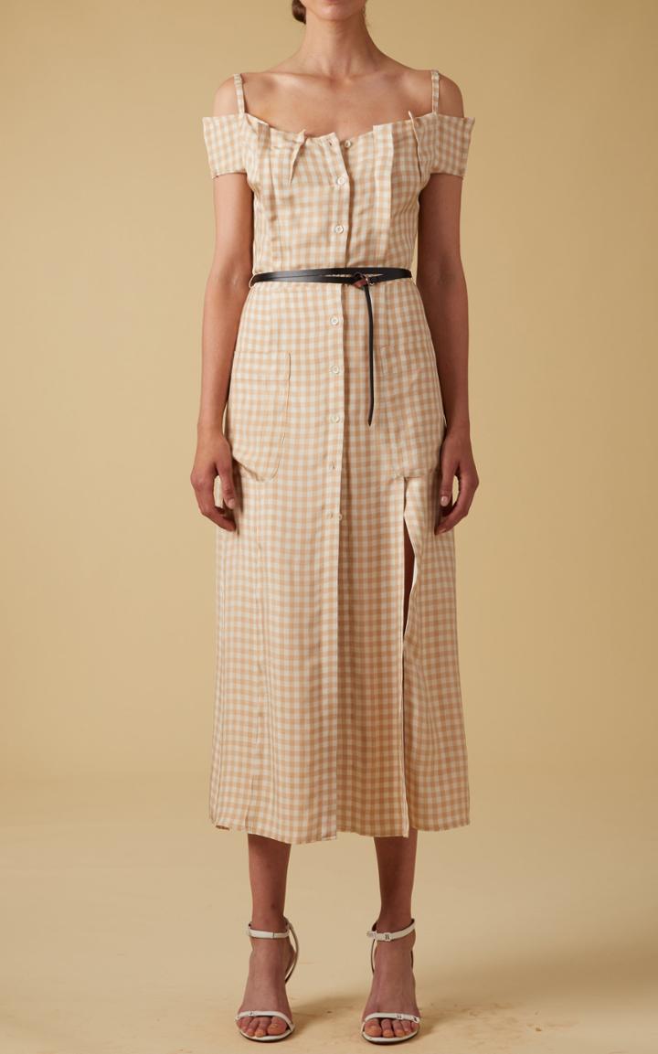 Moda Operandi Altuzarra Nicole Off-the-shoulder Gingham Dress