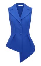 Safiyaa Saigon Asymmetrical Crepe Peplum Vest