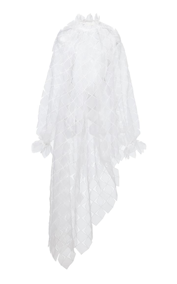 Christopher Kane Draped Organza Long Sleeve Dress