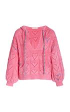 Loveshackfancy Meara Pointelle-knit Cotton-terry Hooded Sweatshirt
