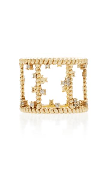 Nancy Newberg Yellow Gold Cage Ring With Diamond Sprinkles