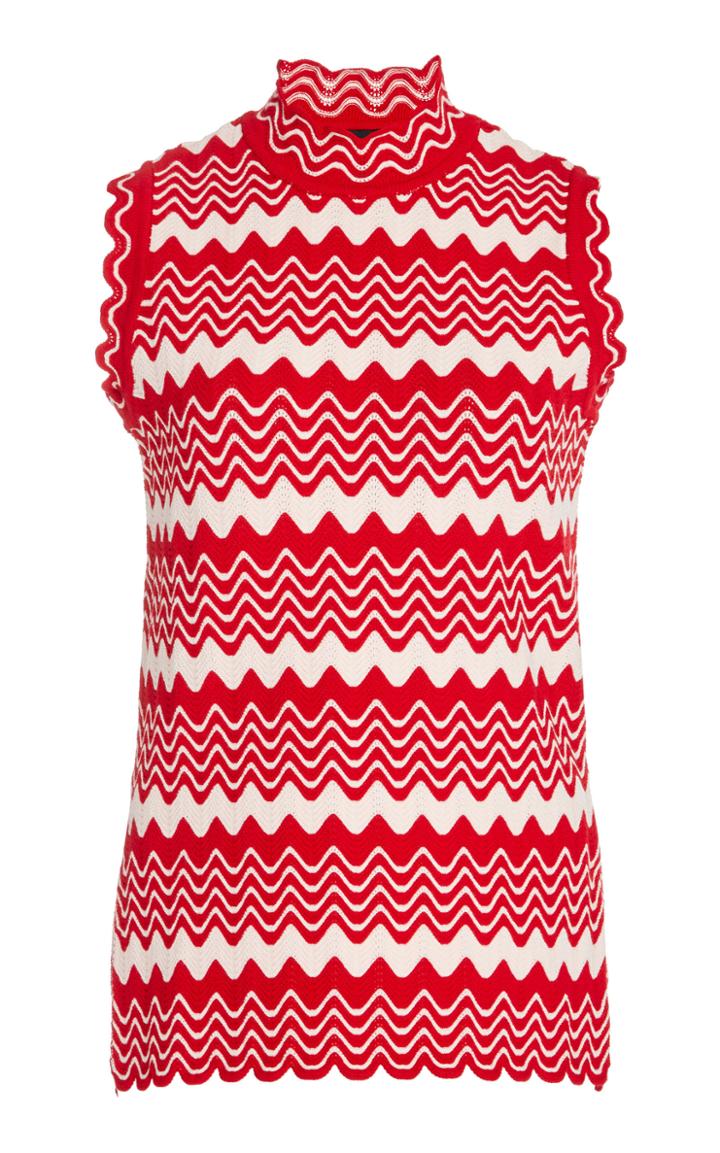 Simone Rocha Mandarin Wiggle Stretch-knit Top
